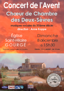 CONCERT DE L'AVENT A L'ÉGLISE SAINT HILAIRE LE 8 DÉCEMBRE @ EGLISE SAINT HILAIRE